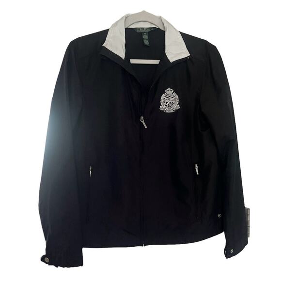 Lauren Ralph Lauren Active Sport Full Zip Windbreaker Jacket Sz XS Crest Rain - Picture 1 of 10